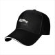 Black Baseball Cap With Tired Lying Cartoon Character Print