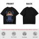 Olive T-Shirt with Neon Style Straw Hat Pirate Skull Print
