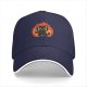 Black Baseball Cap With Cute Black Cat Surrounded By Flames Graphic