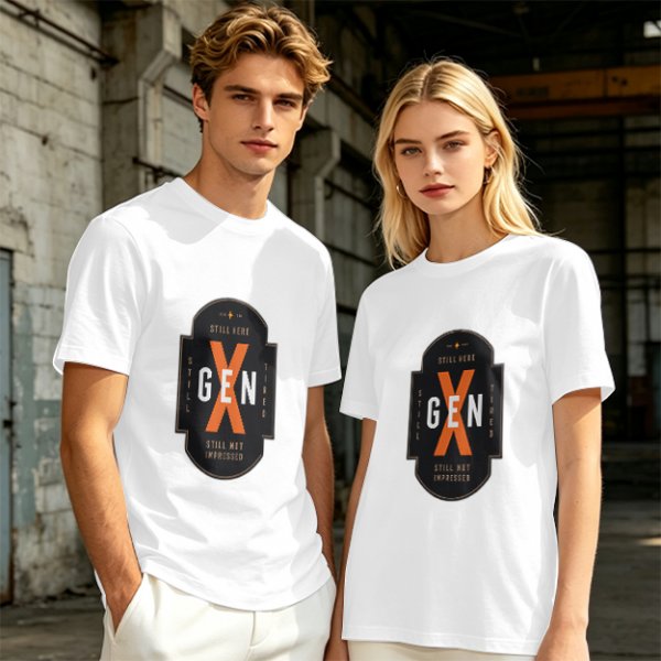 Olive Gen X Graphic T-Shirt With 'Still Here Still Not Impressed' Print