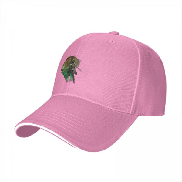 Black Baseball Cap With Fantasy Warrior Silhouette Art Print