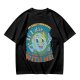 Olive t-shirt with cartoon earth 'friendly reminder' print