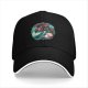 Black Baseball Cap With Mermaid And Pearl Shell Graphic