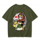 Olive T-shirt with Panda Warrior Riding Mythical Horse Graphic