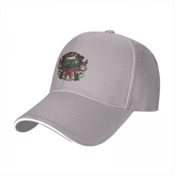 Black Baseball Cap With Christmas Toothless Dragon Graphic