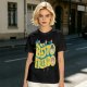 Olive graphic t-shirt with 'MY BESTO FRIENDO' anime character print