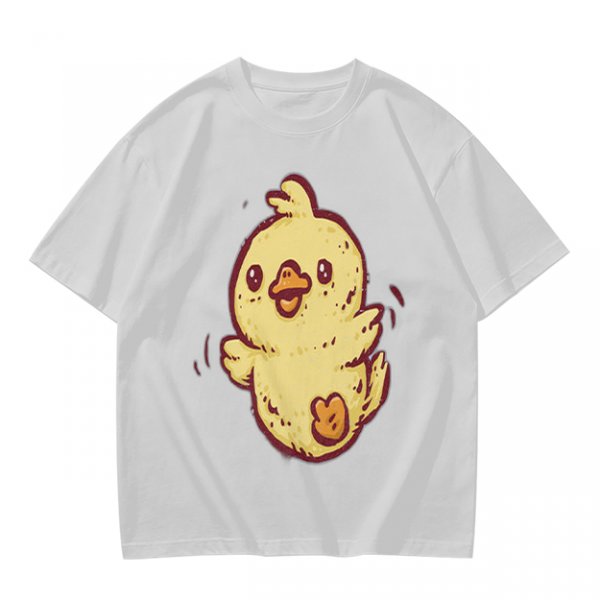 Olive T-Shirt With Cute Cartoon Chick Graphic