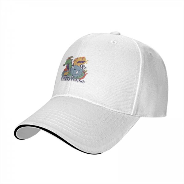 Black baseball cap with Dungeons & Dinosaurs graphic print