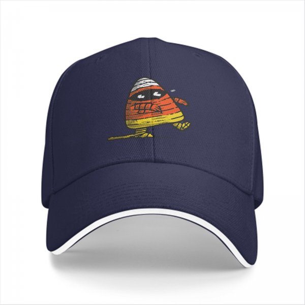 Black Baseball Cap with Mummy Candy Corn Halloween Graphic
