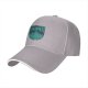 Black baseball cap with teal snake and text graphic