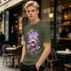 Olive T-shirt with Joyboy Gear 5 Luffy Laughing Anime Print