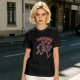 Olive green t-shirt with dimensional demogorgon graphic print