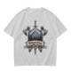 Olive T-Shirt With Viking Mountain Axe Sword 'Roll Your Fate' Print