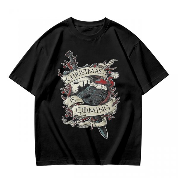 Christmas Is Coming Graphic Tee With Dark Fantasy Artwork