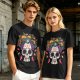 Olive T-Shirt with Day of the Dead Sugar Skull and Taco Food Art