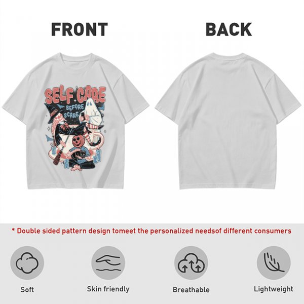 Self Care Before Scare Halloween Themed Graphic T-Shirt