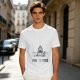 Olive T-shirt with Shark Holding Candy Cane and No Tricks Text