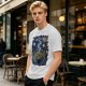 Olive t-shirt with starry night ramen bowl graphic
