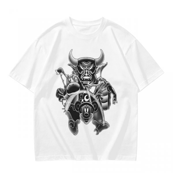 Olive T-Shirt with Sorcerer Mickey and Fantasia Villains Graphic