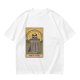 Olive T-Shirt With Raccoon Trash Tarot Card Graphic