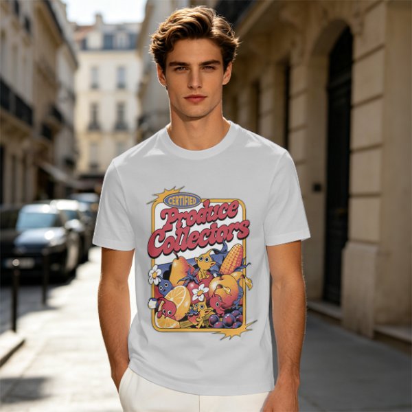 Certified Produce Collectors Graphic T-Shirt with Fruit and Creatures