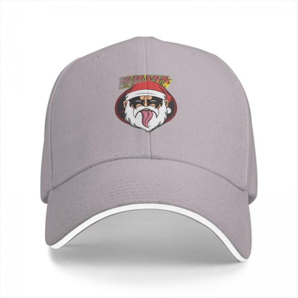 Black Baseball Cap With Rock Santa Claus Graphic For Christmas