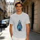 Olive Green T-Shirt With Blue Totoro Inspired Graphic Print