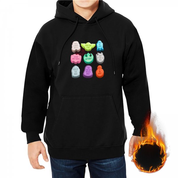 Black Hoodie With Star Wars Themed Conversation Candy Print