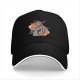 Black Baseball Cap with Anime Female Character Graphic