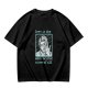 Olive Graphic T-Shirt With Twisted Love Curse Quote And Anime Art