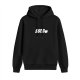 Black graphic hoodie with 'SOLO' text and flame detail