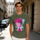 Olive T-shirt with Hisoka Anime Character and Ace of Hearts Print
