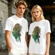 Olive Anime Graphic T-Shirt With Warrior And Giant Artwork