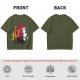 Olive Graphic T-Shirt with King Evolution Character Silhouettes