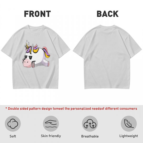Olive T-Shirt With Grumpy Unicorn Graphic Print