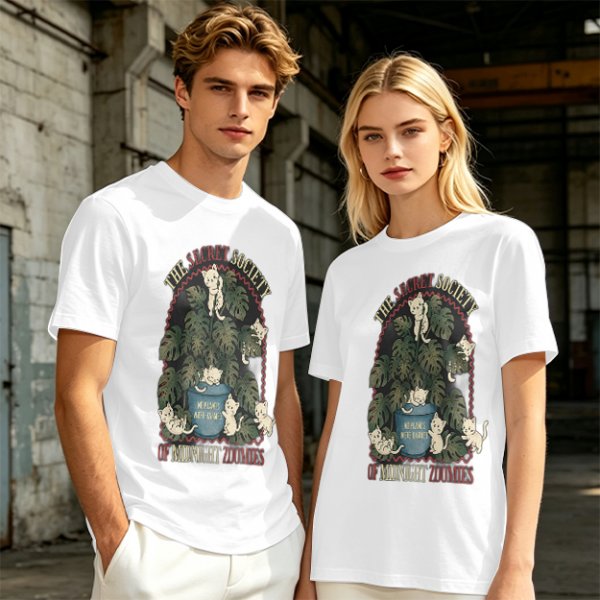The Secret Society of Midnight Zoomies Cat Plant T-Shirt