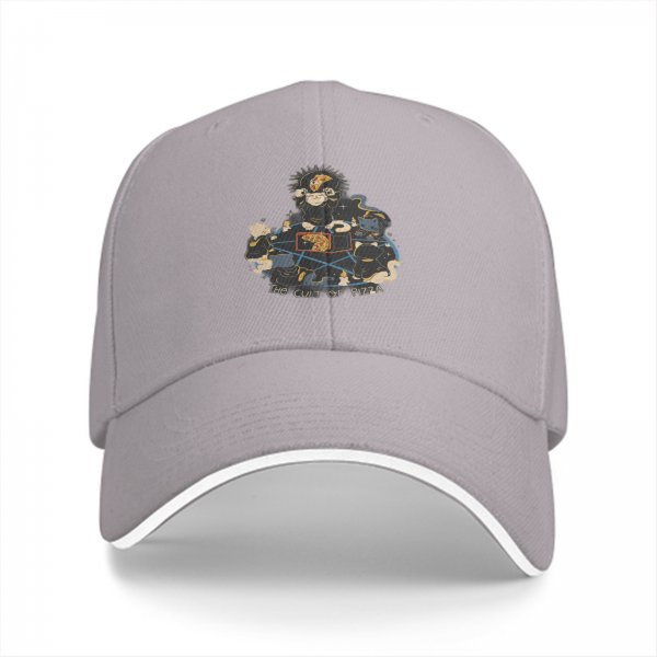 Black Baseball Cap With The Cult Of Pizza Cat Graphic Design