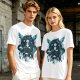 Olive T-Shirt With Celestial Dreamcatcher And Animal Artwork