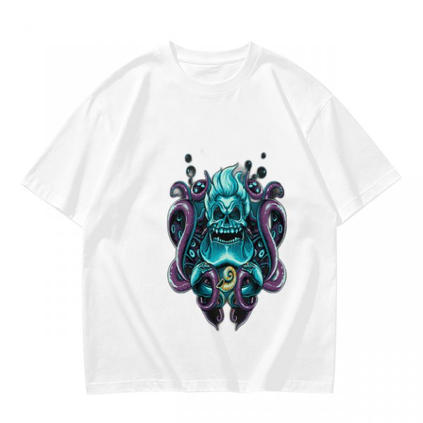 Olive T-Shirt With Octopus Skull Graphic Print