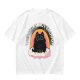 Olive graphic tee with black cat, rainbow, and 'Therapy Is Not Enough' text