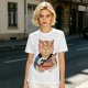 Olive T-Shirt with Japanese Ramen Chef Cat Graphic