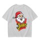 Olive T-Shirt with Santa Claus Jingles Christmas Print