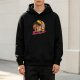 Black hoodie with retro sunset knight graphic and 'Praise the Sun' text