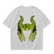 Olive Green T-Shirt With Monster Horned Claw Graphic Print