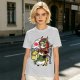 Olive T-shirt with Panda Warrior Riding Mythical Horse Graphic