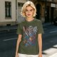 Olive T-shirt with 80s villain cartoon characters print