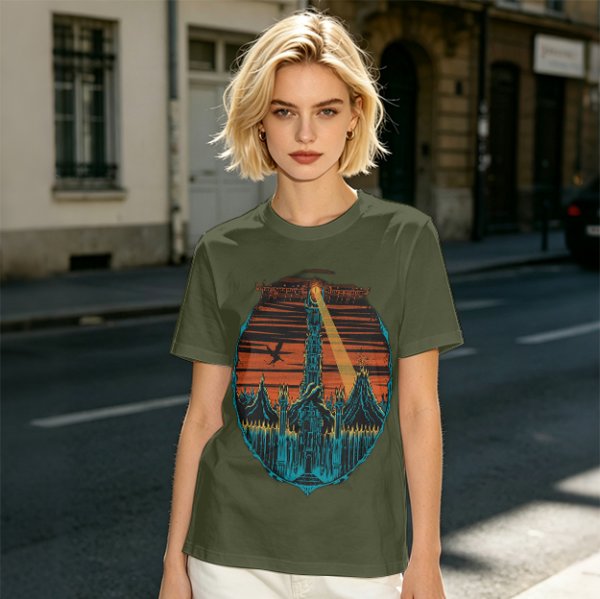 Lord of the Rings Dark Tower Graphic Olive T-Shirt