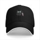 Black Baseball Cap With Cute Cat Holding Bloody Knife Print