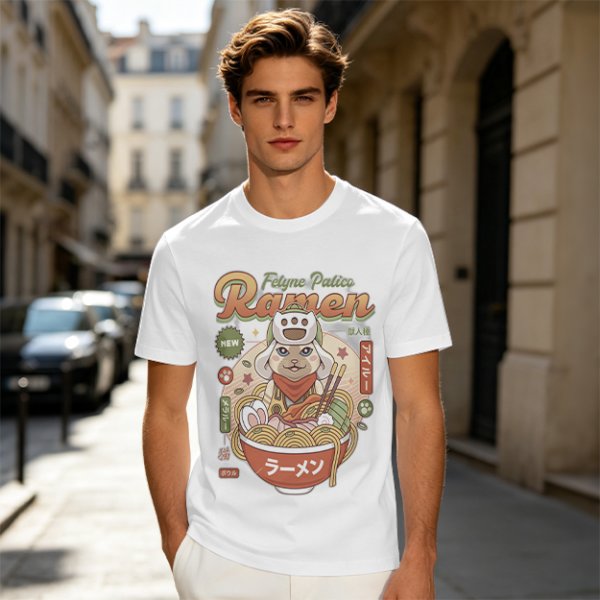 Palico Ramen Graphic Tee for Anime and Gaming Fans