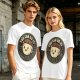 Olive green t-shirt with encouraging coffee character graphic and motivational text